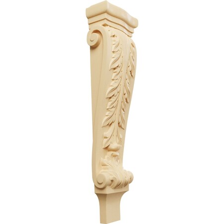 Ekena Millwork 6 1/4"W x 3"D x 22"H Large Acanthus Pilaster Corbel, Maple CORW06X03X22PAMA